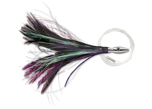 Lure, Flash Feather Rigged Trolling 4" Black/Purple