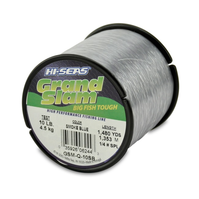 Monofilament, Grand Slam 10lb Test 1/4lb Spool 1480yds Smoke Blue