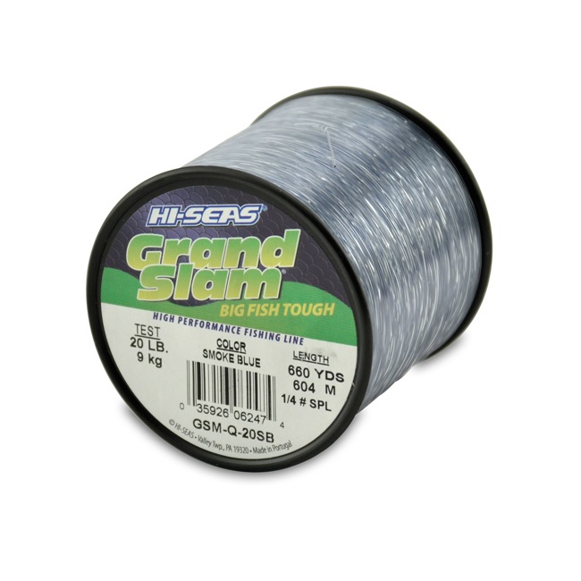 Monofilament, Grand Slam 20lb Test 1/4lb Spool 660yds Smoke Blue