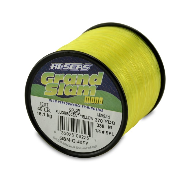 Monofilament, Grand Slam 40lb Test 1/4lb Spool 370yds Fluorescent Yellow