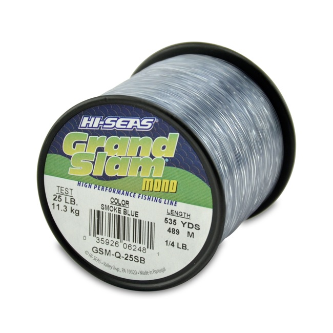 Monofilament, Grand Slam 25lb Test 1/4lb Spool 535yds Smoke Blue