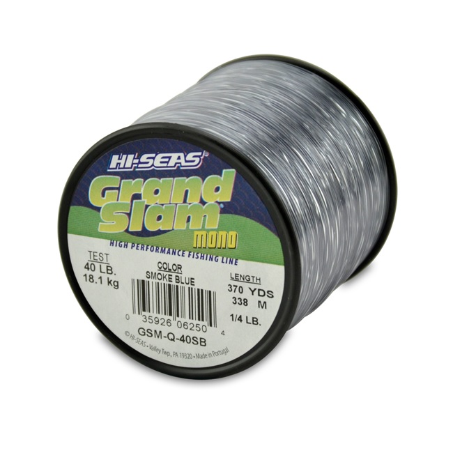 Monofilament, Grand Slam 40lb Test 1/4lb Spool 370yds Smoke Blue