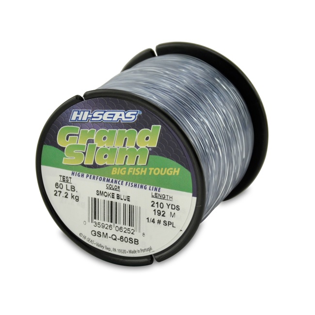 Monofilament, Grand Slam 60lb Test 1/4lb Spool 210yds Smoke Blue