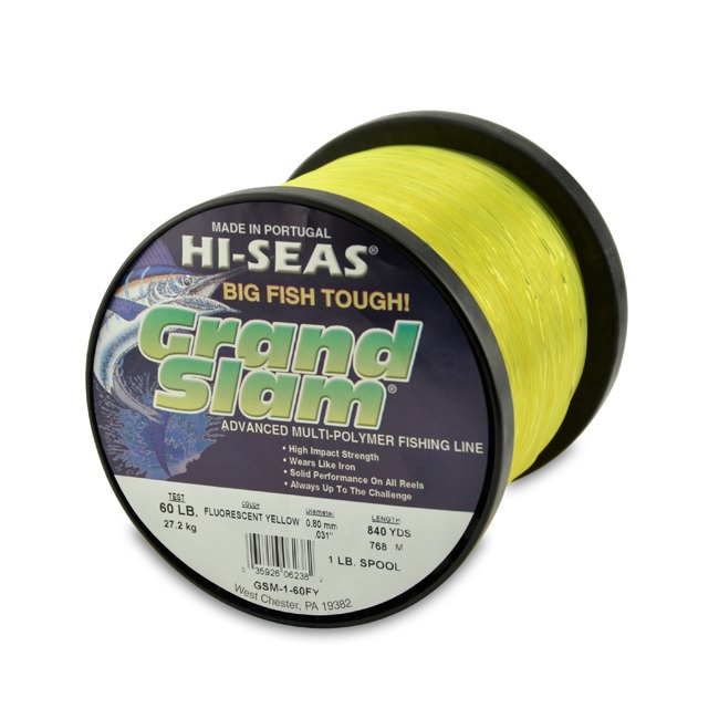 Monofilament, Grand Slam 60lb Test 1/4lb Spool 840yds Fluorescent Yellow