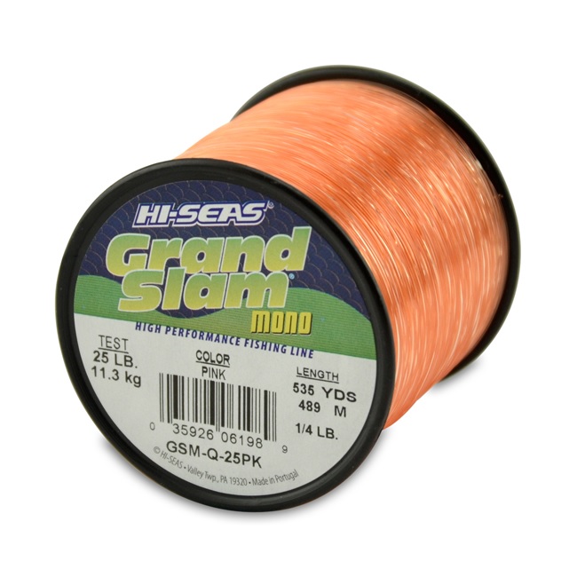 Monofilament, Grand Slam 25lb Test 1/4lb Spool 535yds Pink