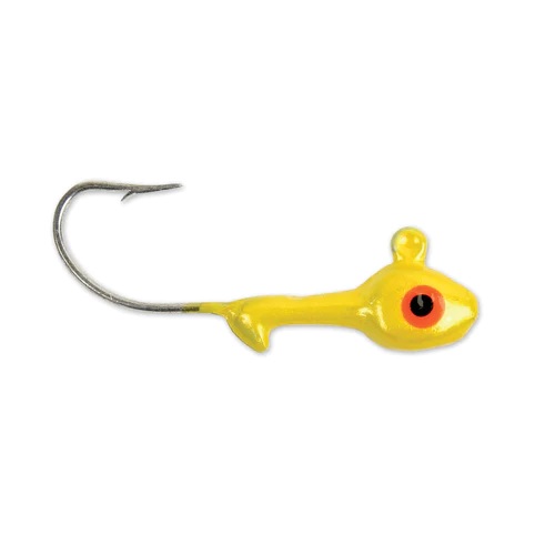 Jig, Grub Head 1/8oz #1 Hook Yellow 10Pk