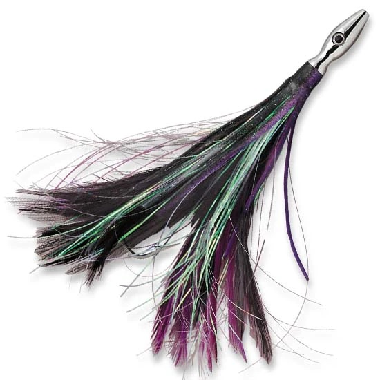 Lure, Flash Feather Rigged Trolling 3" Black/Purple