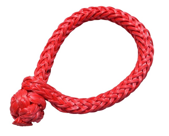 Shackle, Soft 3/8" (9.5mm) Red UHMWPE 9" Loop Breaking Load 9694 kg