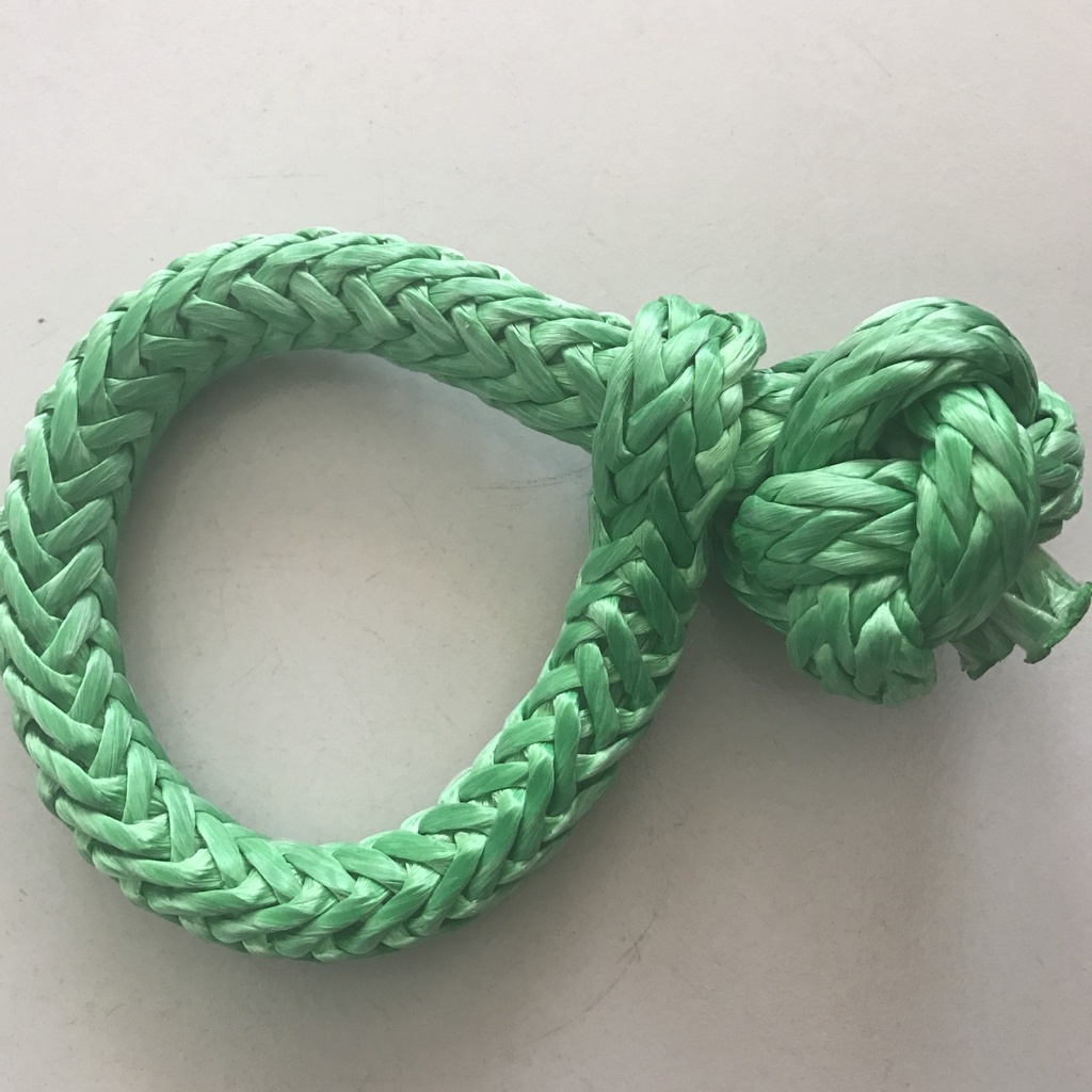 Shackle, Soft 7/16" (11mm) Green UHMWPE 9" Loop Breaking Load 12750 kg