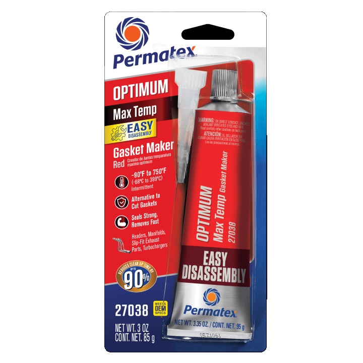 Gasket Maker, Optimum Red RTV Silicone Max Temp 750F 3.35oz Tube