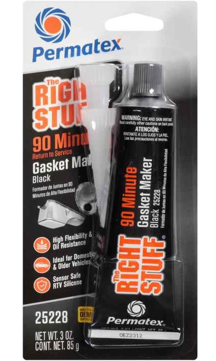 Gasket Maker, The Right Stuff Black Elastomeric 3oz Tube