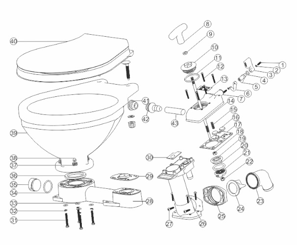 Service Kit, Kit A for Marine Manual Toilet LT-0 & LT-1