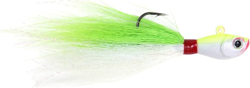 Jig, Bucktail Black Nickel Hook 1-1/2oz White/Chartreuse