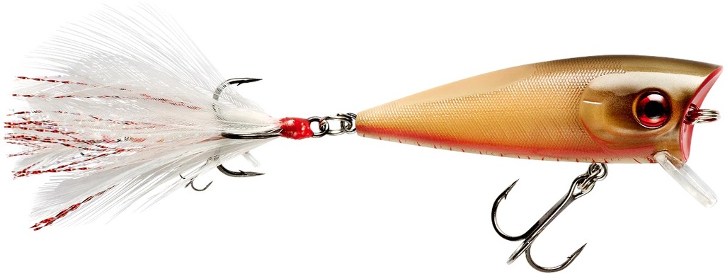 Lure, Prank Popper/Diver 2.31" 5/16oz #6 Trebles Crushed Bone