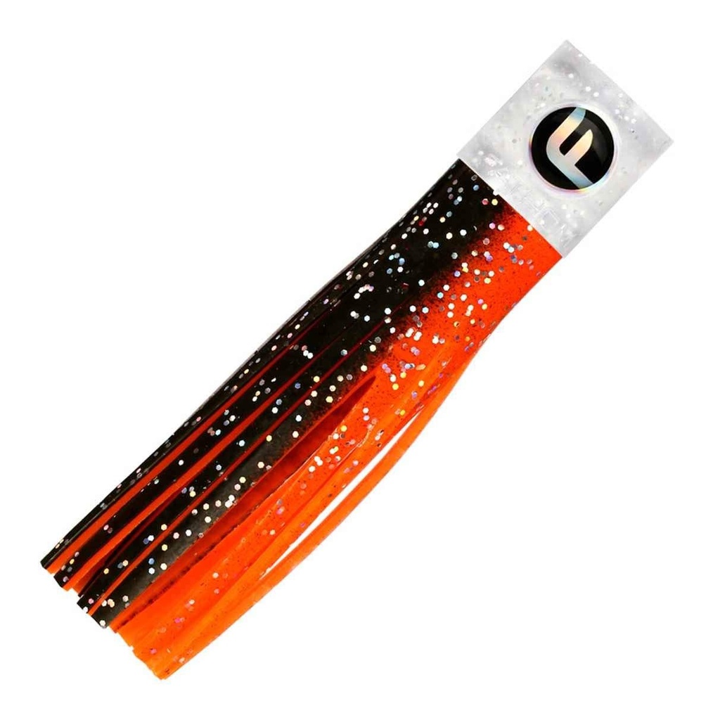 Lure, Mini Soft Flat 4" Glitter/Orange Black/Holo Fleck