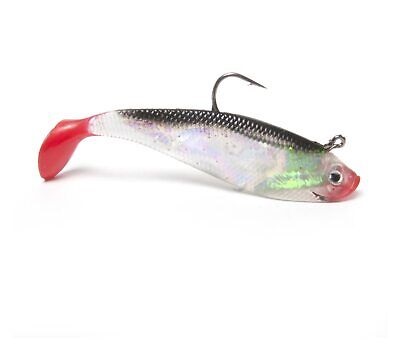 Lure, Rigged Swim Shad Black/Red 3" 5Pk