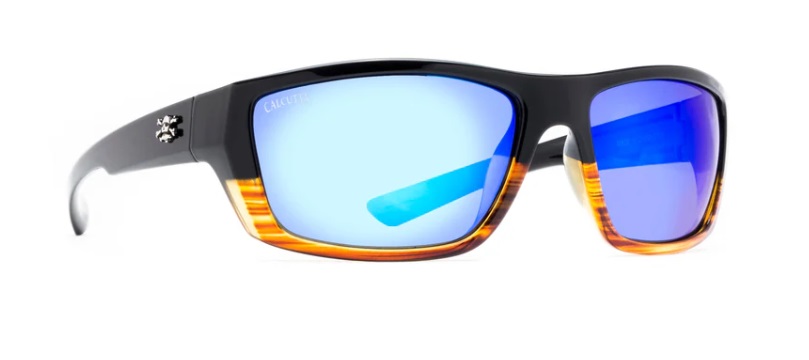 Sunglasses, Sancho Wood Grain Fade Frame/Blue Mirror Lens