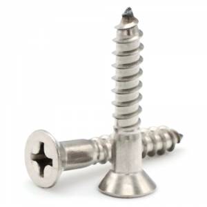 Wood Screw, Stainless Steel #12 x 2-1/2" Flat Phillip Head