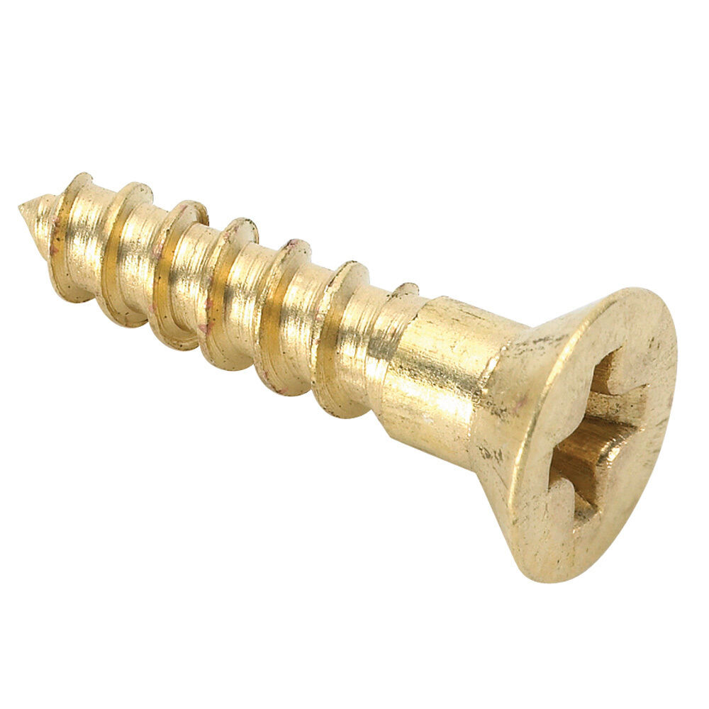 Wood Screw, Brass Flat Phillip Head #8 x 3/4"