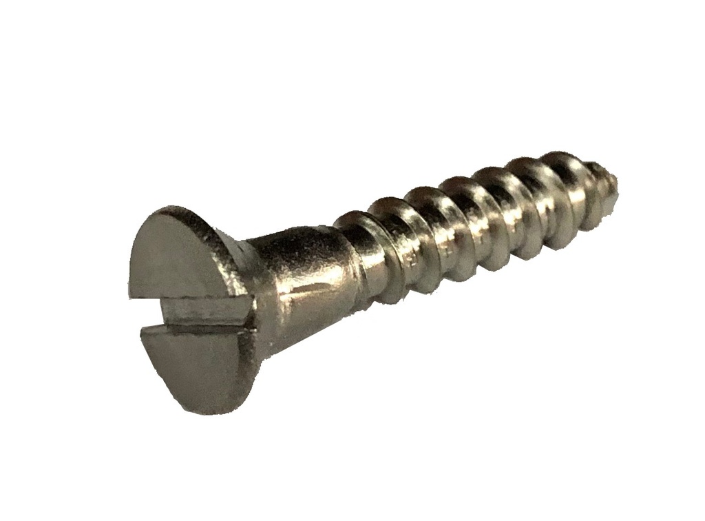 Wood Screw, Brass Flat Slotted Head #4 x 3/4"