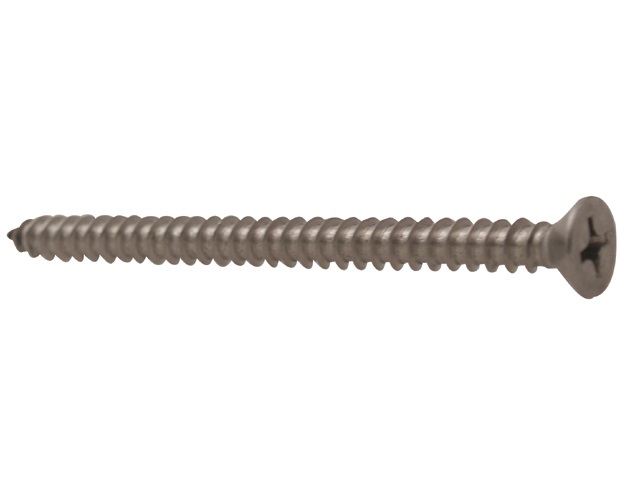 Self Tapping Screw, Stainless Steel #4 x 3/8" Flat Phillip Head