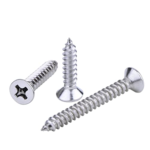 Self Tapping Screw, Stainless Steel #14 x 5/8" Flat Phillip Head