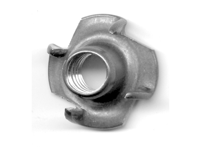 T-Nut, Stainless Steel 1/4-20 Length:5/16" 4Prong