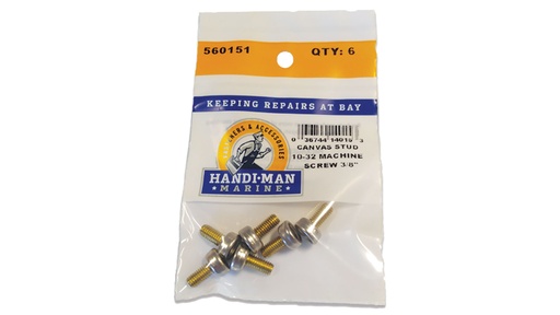 [HDM/560151] Canvas Snap Set, Stud/Thread Screw #10 Length:3/8" 6 Pack