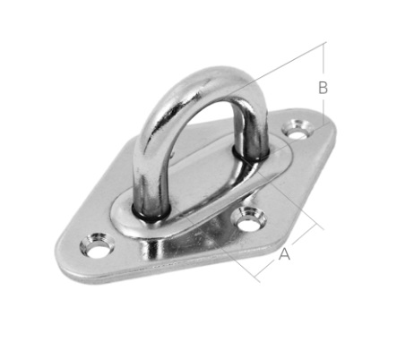 [MTO/8824241] Padeye, Stainless Steel Diamond 8mm