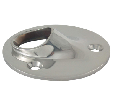 [MTO/8828227] Weld Base, Stainless Steel Low Profile RoundØ69mm for Tube at 45º