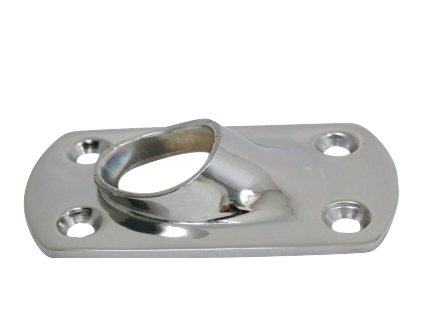 [MTO/8828230] Weld Base, Stainless Steel Low Profile Rectangle at 45º for TubeØ7/8"