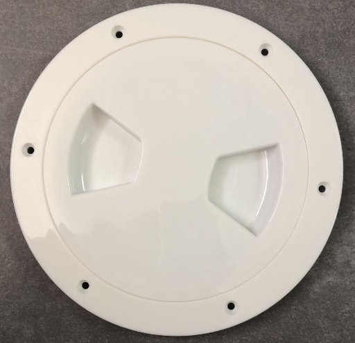 [AAA/13562-WHC] Deck Plate, 6" Clear ScrewOut CutoutØ6.75" White