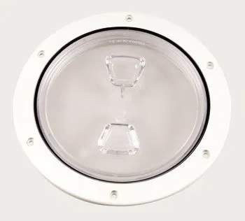 [BEC/DP60-W-C] Deck Plate, 6" Screw-Out Passage iØ:6" oØ:8.125" White/Clear