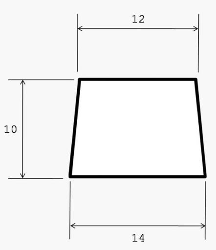 [GOI/95661] Seal Profile, Neoprene 1/2Sq 14x10mm for Tradit per Foot