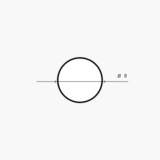 [GOI/95667] Seal Profile, Neoprene Round 8mm for Integration per Foot