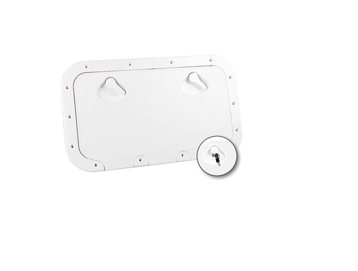 [NUO/196598] Access Hatch, Rectangle White Plastic oaSz:355x600mm with Lock