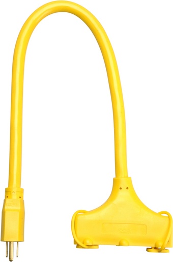 [FLH/10611679] Adapter, Tri-Sourc 15A 125V 3Str12ga Length:2' Yellow