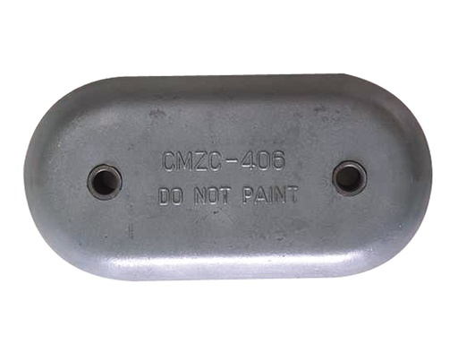 [CAM/CMMZC406] Anode, Oval Zinc Length:8.5 Width 4.25" Steel Bushing