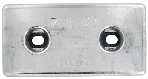 [CAM/ZHC-23] Anode, Plate Zinc Length:12 Width 6" Bolt-on CtC:6"