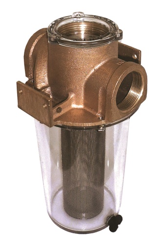 [GRO/ARG-1250-S] Strainer, Raw-Water Bronze Port:1.25" 304 Stainless Steel Basket