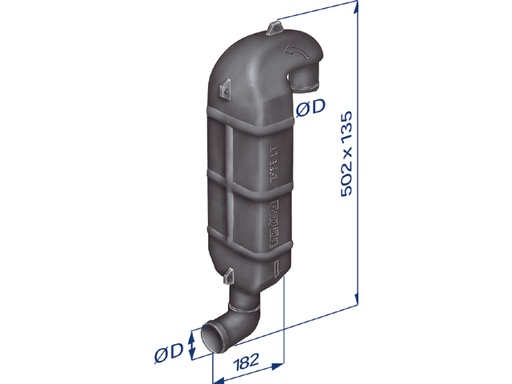 [VET/WLOCKLT40] Gooseneck, LTØ:40mm 1-5/8" Plastic