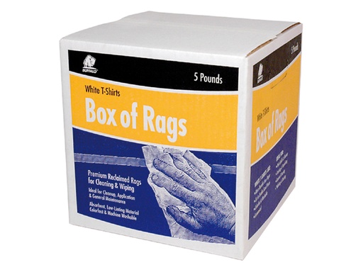 [BFF/10522] Rag Box, Cotton White 5Lb Box