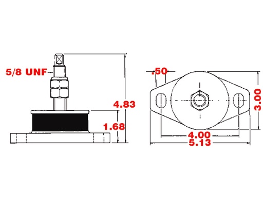 [RDM/800-003] EngineMount, CtoC:4" Stud:5/8" Stampd:180