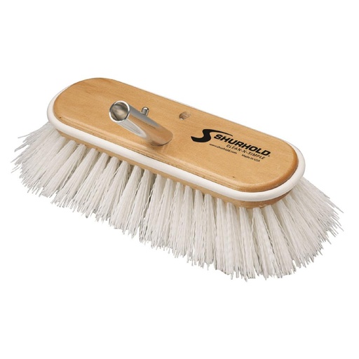 [SHD/990] Deck Brush, 10" Classic Extra Stiff White Bristles with Shur-Lok Male