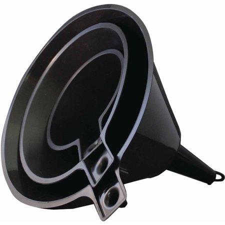 [STB/38010] Funnel Set, Plastic Black with Stabilizing Handle 3 Piece