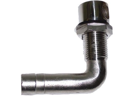 [AAA/80211] Tank Vent, 90º Stainless Steel for Hose:5/8" Cutout:3/4"