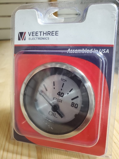 [VTH/63479E] Pressure Gauge, Oil 0-80PSI Sterling Series