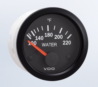 [VDO/310-104] Temperature, Water 100-220ºF US Black 12V Vision