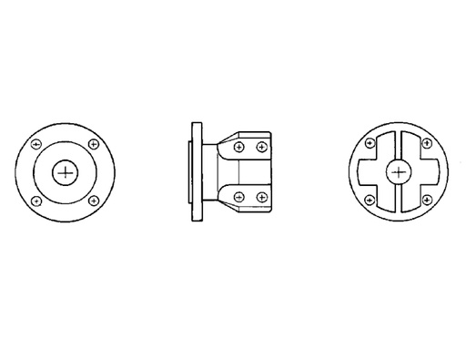 [RDM/202-255] Half Coupling, 4" for Shaft:3/4" 4Bolt FemPilotØ60mm