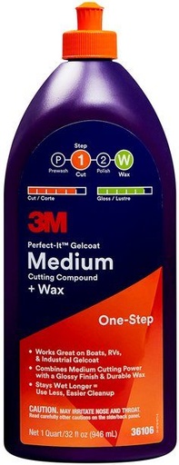 [MMM/36106] Cutting Compound, P1000Mdium with Wax Qt